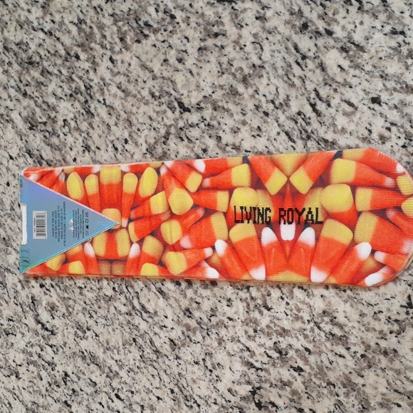 Living Royal Allover Candy Corn Print Unisex Stretch Crew Socks - Picture 2 of 5